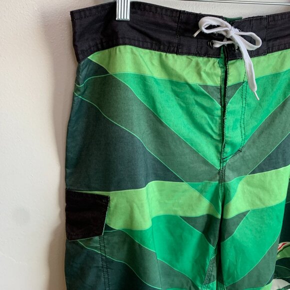 Mountain Dew Green Abstract Board Shorts - Picture 5 of 7